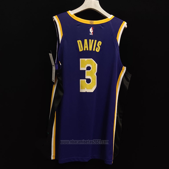 Camiseta Los Angeles Lakers Anthony Davis #3 Statement Autentico Violeta